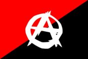 A simple image with a black and red background and the Anarchist A in a circle.