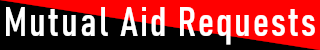 Banner image with black and red, diagonally bisected background with white writing that says "Mutual Aid Requests"